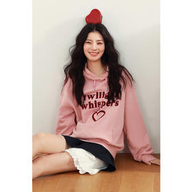 【严选】诗凡黎植绒撞色字母圆领卫衣25春新品运动休闲宽松连帽上衣外套女7G1100601