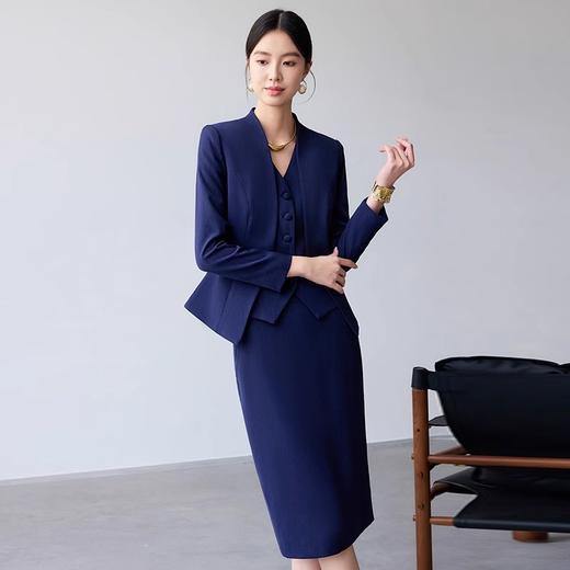 IWY/藏青色时尚气质女春款西装套裙马甲半裙三件套通勤职业装 243033CS1 商品图4