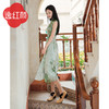 上海逸红颜箐玉2025夏新款新中式扎染改良围裹设计度假风旗袍裙女 商品缩略图3