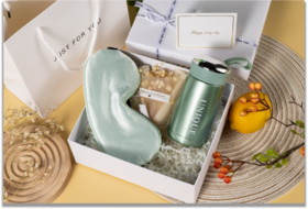 优雅纯白礼盒系列-保温杯养身安睡套装