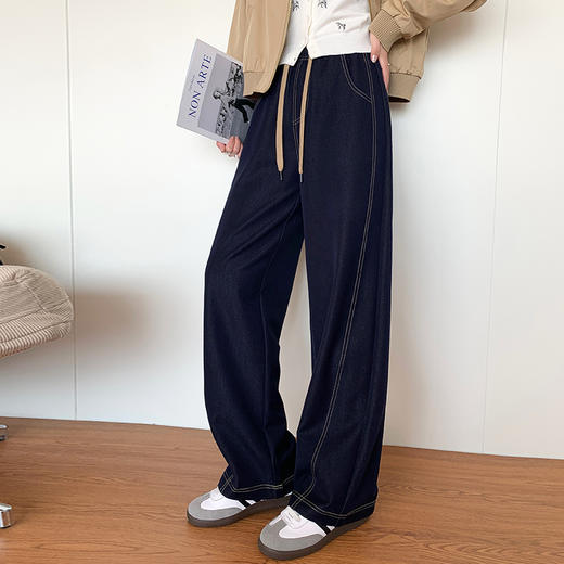 K.HIP 高腰显瘦宽松牛仔香蕉裤 2507 舒适不起球，垂顺无静电；亲肤柔软牛仔面料，不抽丝、不鼓包、不吸腿；藏腹收胯，修饰身材，显瘦高挑 商品图3