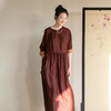 牧衣游原创 26姆米提花香云纱连衣裙新款宽松复古东方长裙 晚莺 商品缩略图0