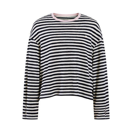 HeyDress撞色领宽松条纹衫 商品图4