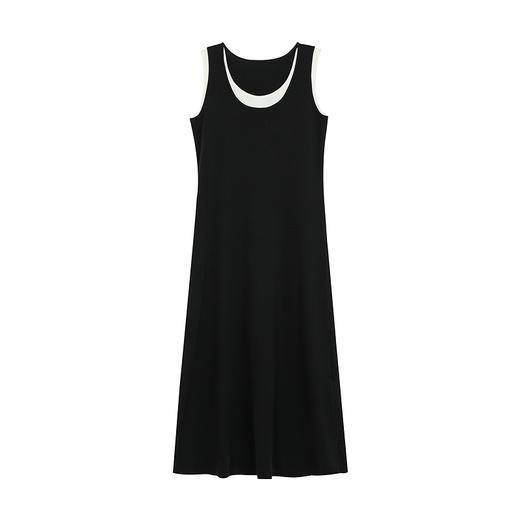 NEELLY纳俪商场同款春季新款撞色拼接针织连衣裙女显瘦慵懒A字裙N25022Y01088 商品图3