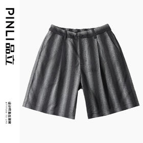 PINLI品立2025春夏新款男士渐变条纹直筒短裤潮牌休闲宽松五分裤B252117018