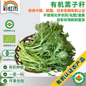 彩虹雨 有机蔬菜 蒿子秆250g欧盟认证 京津冀满百包邮