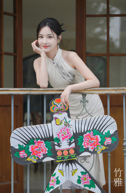 上海逸红颜竹雅2025年夏季新款水墨国风针织新中式旗袍改良小礼服 商品图0