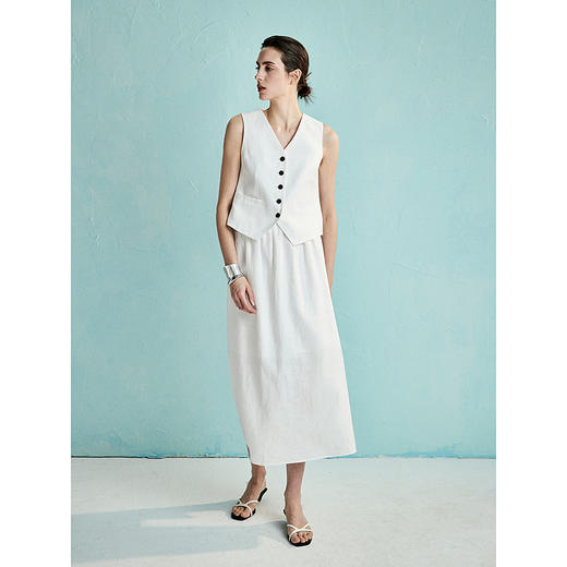 棉仓362699002-初棉粗织亚麻马甲 商品图3