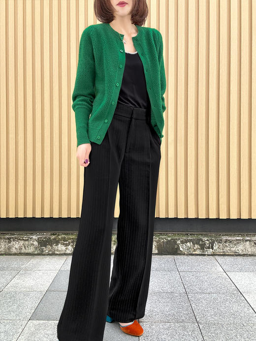 TYNVIE 连腰带直筒裤-黑色 商品图6