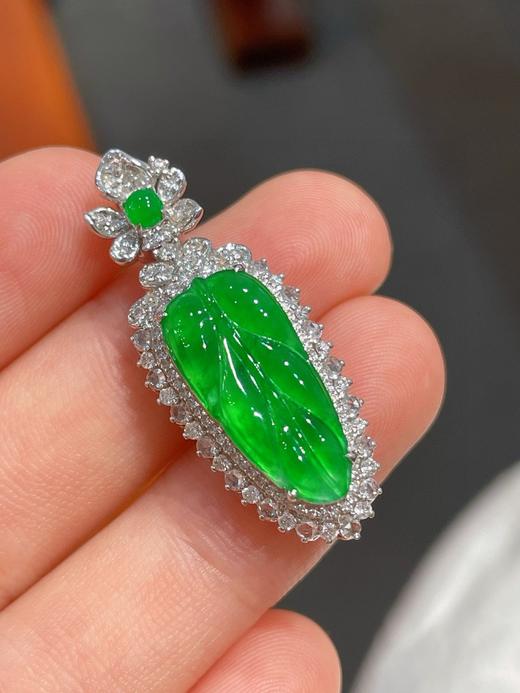 叶子翡翠吊坠 商品图2