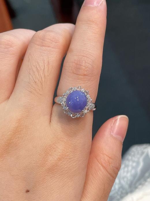 紫罗兰蛋面翡翠戒指 商品图3