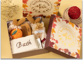 定制枫叶礼盒-开橘好运木梳礼盒