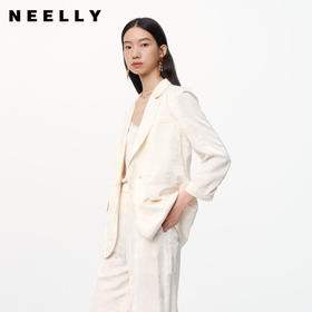 NEELLY纳俪商场同款春季新款新中式花纹外套女宽松长袖西装外套N25024W04579