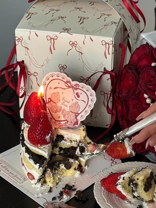 情人节红色蝴蝶结蛋糕 商品图2