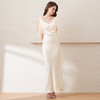 EITIE爱特爱夏季新款v领露背高腰显瘦气质纯色礼服连衣裙7777419 商品缩略图2