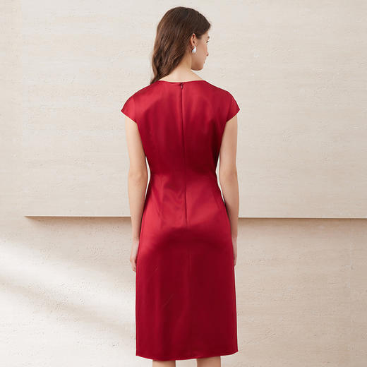 EITIE爱特爱夏季新款洋气气质高腰显瘦飞袖礼服连衣裙7777408 商品图9