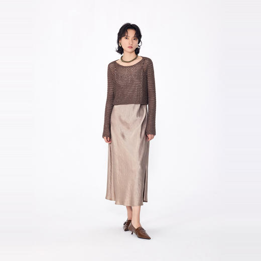 NEELLY纳俪商场同款春季新款镂空罩衫宽松通勤短款针织衫上衣女N25024A04576 商品图2