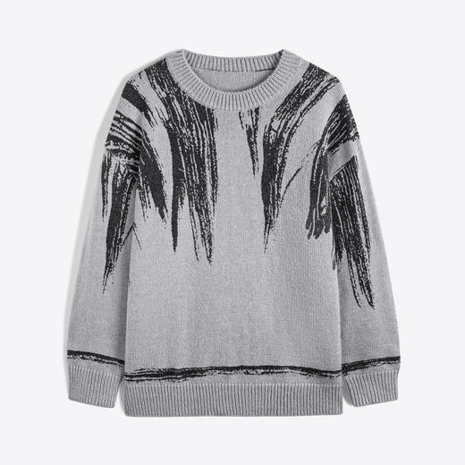 GXG男装 灰色拼色设计潮流时尚圆领针织衫线衫男士 冬季热卖 商品图4