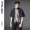 PINLI品立2025春夏新款水墨印花拼接短袖T恤男士国潮宽松休闲上衣B252111012 商品缩略图0