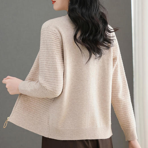 立领针织开衫毛衣外套，短款外搭半高领妈妈上衣CC-101-31743 商品图3
