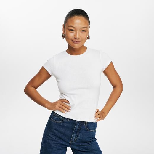 oneup坑条弹力短袖T恤 商品图1