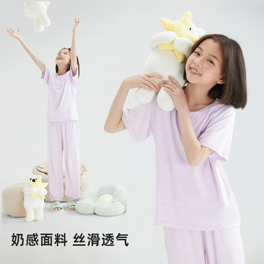 【50S家居服套装】森林棠25夏款儿童吸湿透气短袖长裤A类面料家居服睡衣套装40232403 商品图1