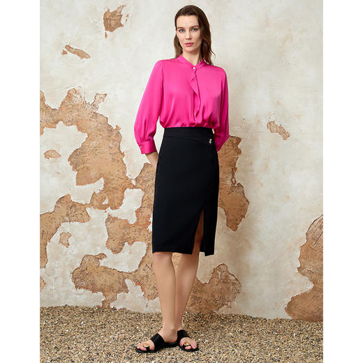 EITIE爱特爱垂坠直筒舒适通勤气质衬衫上衣2025春新款8113813 商品图1