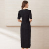 EITIE爱特爱春季新款时尚通勤改良旗袍开叉显瘦纯色连衣裙7707403 商品缩略图5