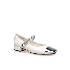 豪麟名鞋迪嘉女鞋玛丽珍鞋羊皮革DJHJA51WP003白色