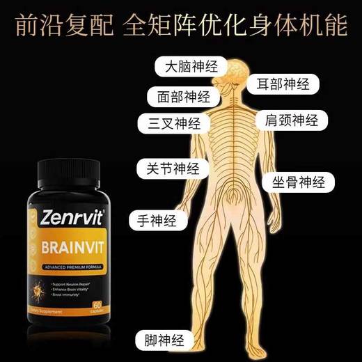 Zenrvit泽恩维他脑维他营养神经全面修复保护大脑盾美国原装进口 商品图1