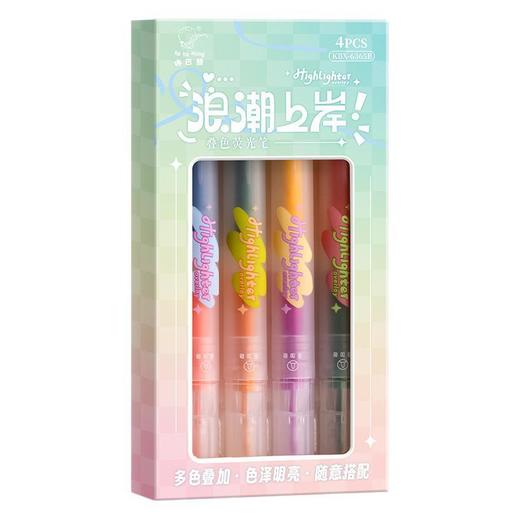 4支装【彩色斑斓，“规”划重点】轻描淡写，留下重点。突显个性，彰显品位。双头划重点记号笔，渐变叠色。荧光夺目，记事毫不费力。学生、办公必备！ 商品图8