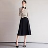 IWY/卡其色拼接高端气质撞色拼接设计感假两件连衣裙女正式场合西装裙Q1249 商品缩略图0