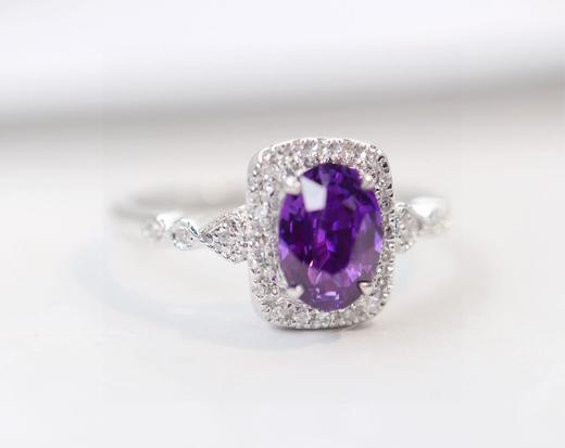 1.1ct刻面紫蓝宝戒指 商品图2