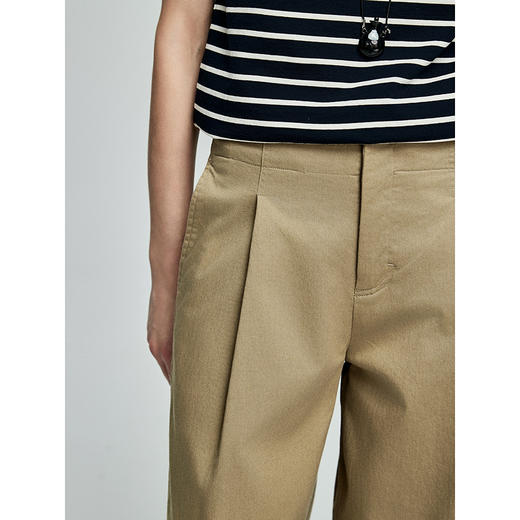 棉仓362618015-初棉褶裥微弹斜纹弧摆锥型奇诺裤 商品图3