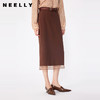 NEELLY纳俪商场同款春季新款通勤简约半身裙女高级感显瘦中长裙N25024E04569 商品缩略图0