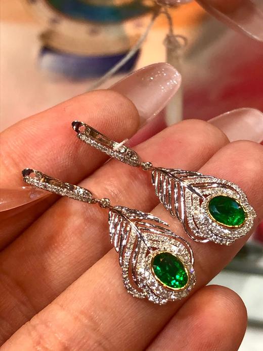 1.2ct刻面祖母绿耳坠 商品图1