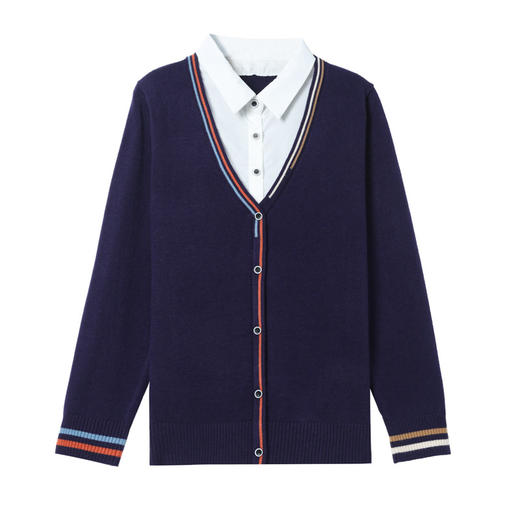 CC-5-6329设计感小众百搭假两件短款针织衫港味优雅时髦气质年轻上衣 商品图4