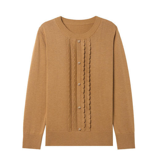 CC-103-66170小个子圆领针织衫女士2025春秋装新款洋气宽松打底上衣服 商品图4