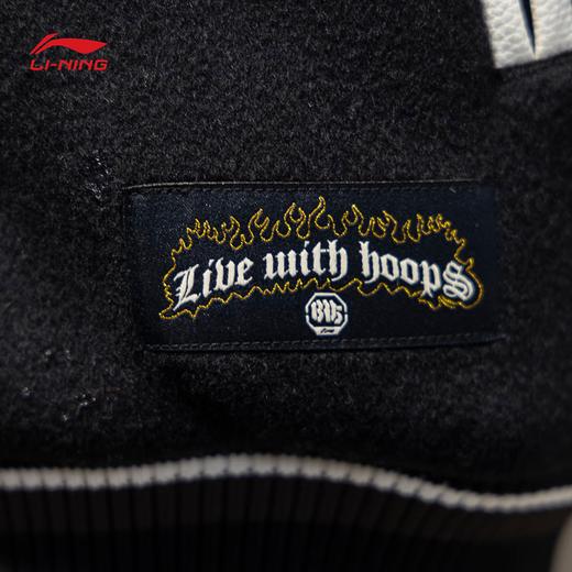 李宁男子棉夹克2025春新款反伍宽松时尚毛呢皮袖棒球棉服 AJMV027 商品图3