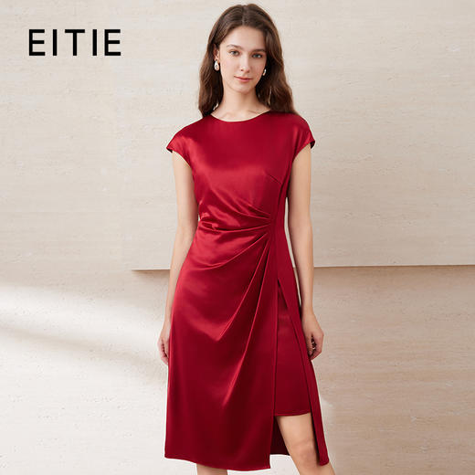 EITIE爱特爱夏季新款洋气气质高腰显瘦飞袖礼服连衣裙7777408 商品图1