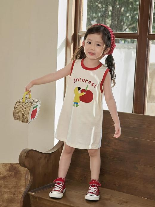 夏季女宝宝女长款背心裙婴儿凉感冰瓷棉连衣裙休闲T恤裙80-150cm 商品图4