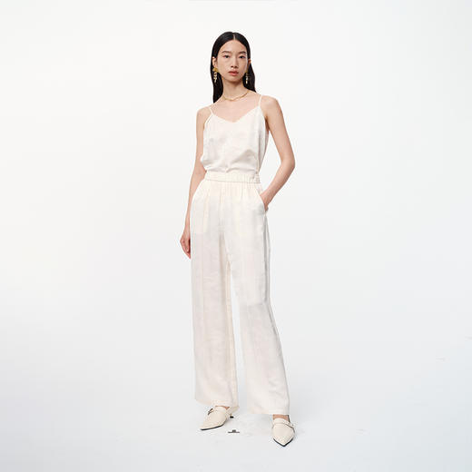 NEELLY纳俪商场同款春季新款新中式花纹宽松长裤女直筒裤休闲裤N25024H04581 商品图2