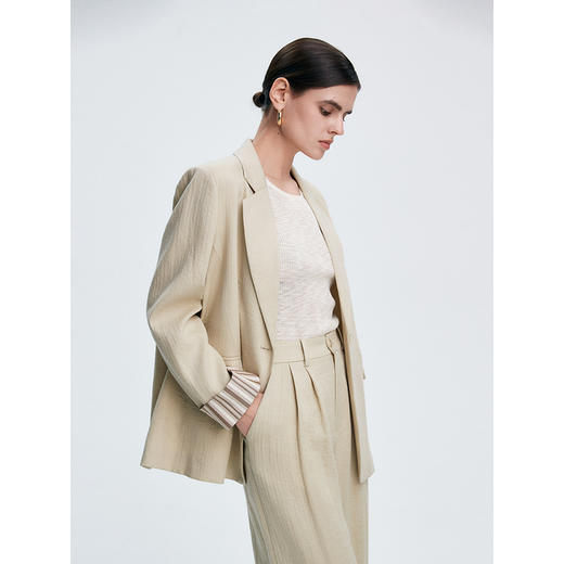 棉仓362612003-拼色翻袖西装套装 商品图0