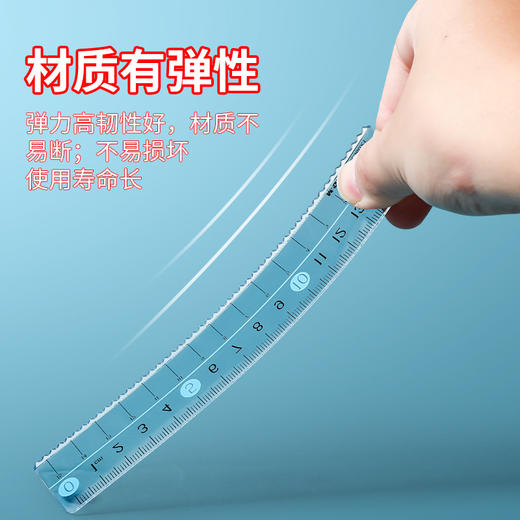 【开学必备！4件套尺】晨光ARL960X1/2大字体套尺 学生用直尺 三角尺 量角器 多功能四件套 商品图3