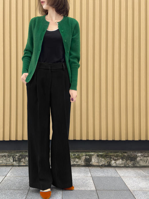 TYNVIE 连腰带直筒裤-黑色 商品图11