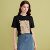 EITIE爱特爱秋季新款时尚百搭打底舒适圆领印花T恤女7502202 商品缩略图3