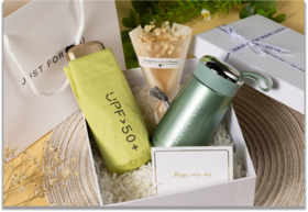 优雅纯白礼盒系列-保温杯&雨伞套装