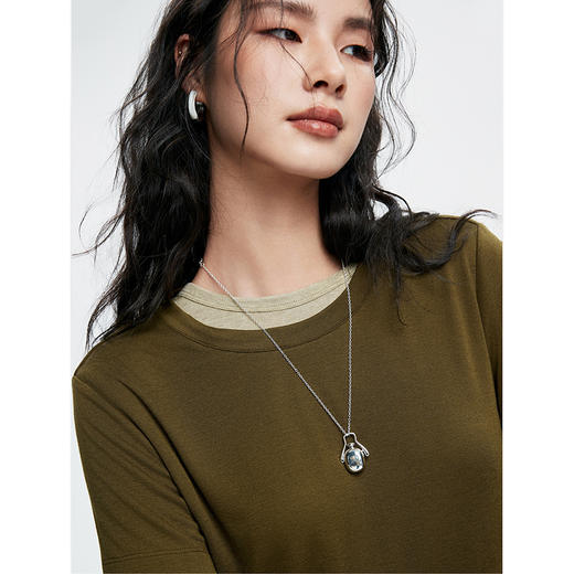 棉仓362601017-初棉天丝羊毛MIU系叠穿组合打底衫奢感微透合体舒适软糯打底衫 商品图3