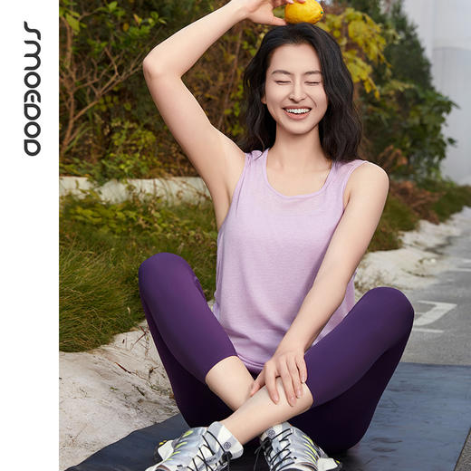 SMOEDOD/水沐伊朵瑜伽罩衫背心冰凉透气修身显瘦侧开叉抽绳设计50191 商品图3