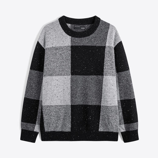 GXG男装  灰色撞色简约时尚圆领针织衫毛衣男士  冬季热卖毛衫 商品图4